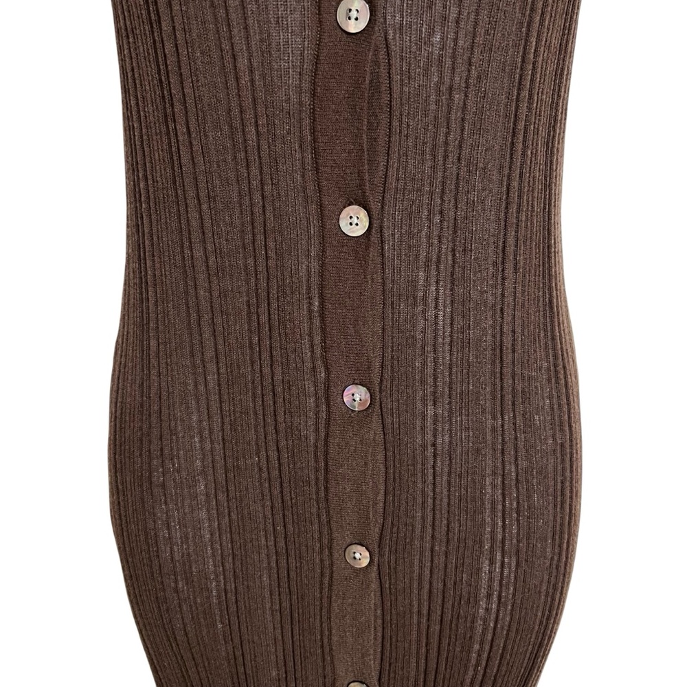 Revolve LSpace Undertow Dress Womens L Expresso Brown Stretch Ribbed Knit Maxi - Picture 6 of 11